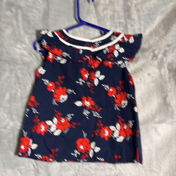 Janie and Jack girls size 3 lightweight 
Floral Kids Top - Red‎ white and Blue - Picture 2 of 5